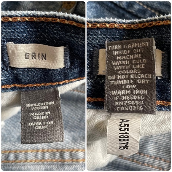 Y2K Abercrombie & Fitch Erin Low Rise Straight Jeans Women’s 2S Blue Whiskering - Picture 16 of 16